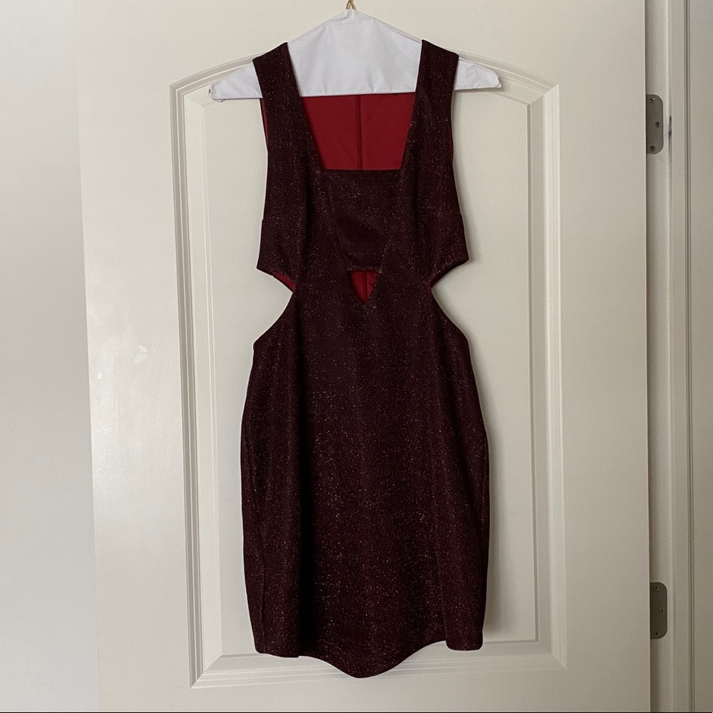 Express-Sparkle cut-out mini dress